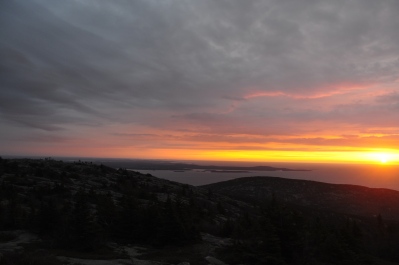 Sunrise atop Cadillac Mountain in Acadia National Park